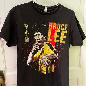 Bruce Lee Black and Yellow Graphic Tee (Medium)